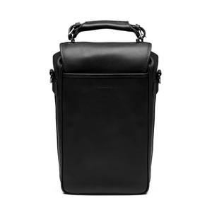 Two Bottle Wine Bag in Black Leather