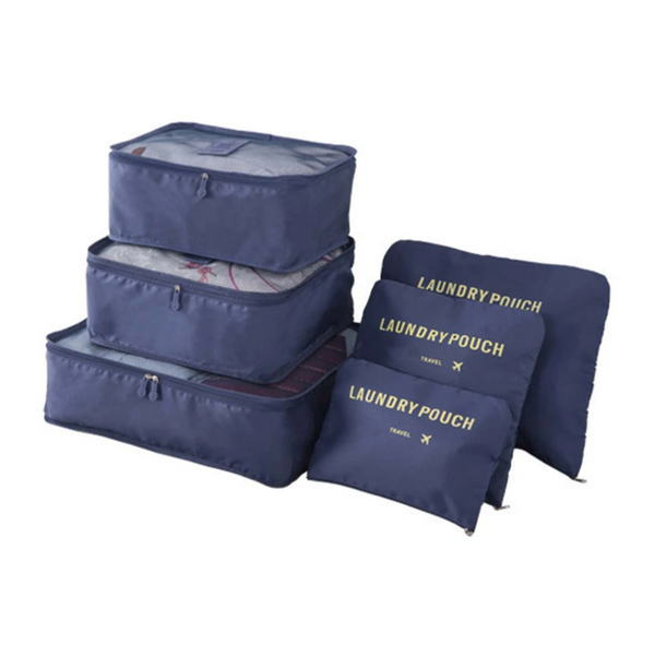 6pc Travel Packing Cubes Navy Blue