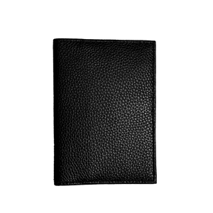 Passport Wallet in Black Pebble Leather